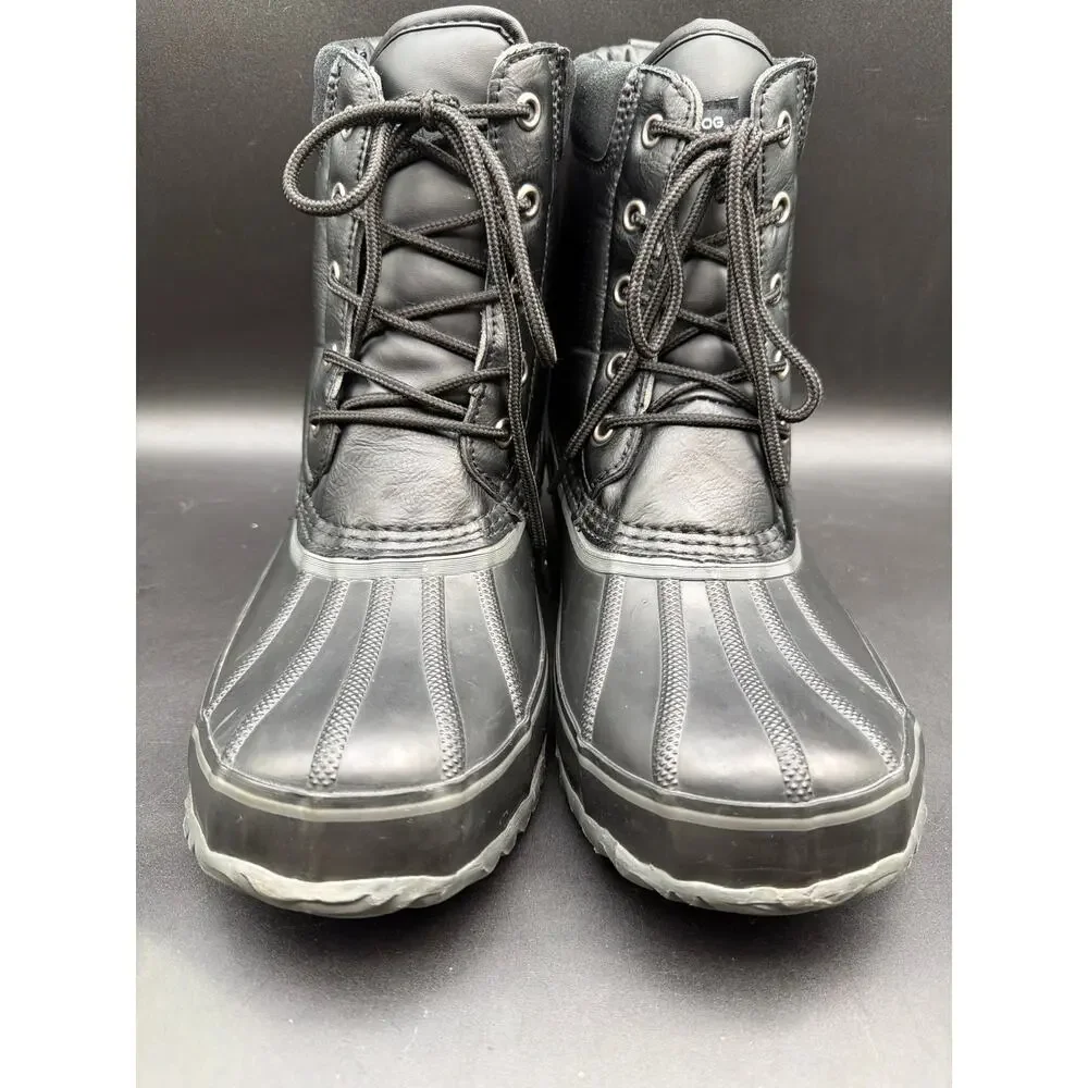 London Fog Ashford 2 Duck Boots Mens 9M Black Waterproof Insulated Winter Boots